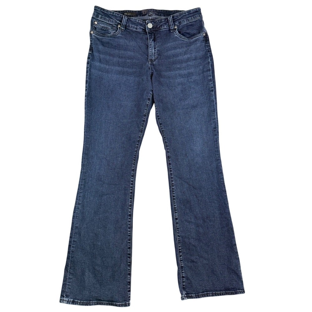 Kut from the Kloth Nicole Bootcut Jeans Dark Wash Blue Denim Size 14
